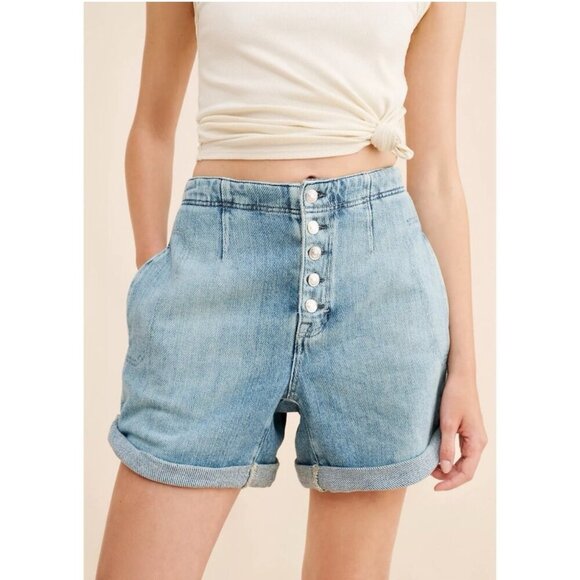 NWT Free People We The Free Osaka Relaxed Baggy Denim Jean Shorts Blue 29 - Picture 1 of 12